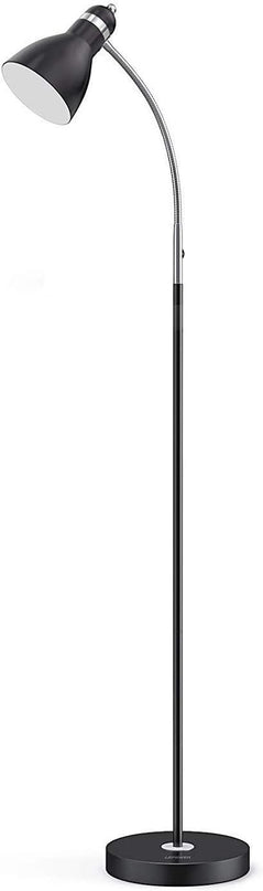 LEPOWER Floor Lamp, Metal Standing Lamp with Adjustable Gooseneck, Heavy Metal Base, Reading Pole Lamp for Office, Black Floor Lamps for Bedroom, Living Room - LeafyLoom