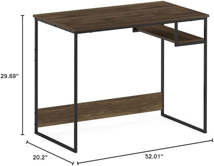 FURINNO Moretti Lifestyle Study Desk, 35 Inches, Columbia Walnut - LeafyLoom