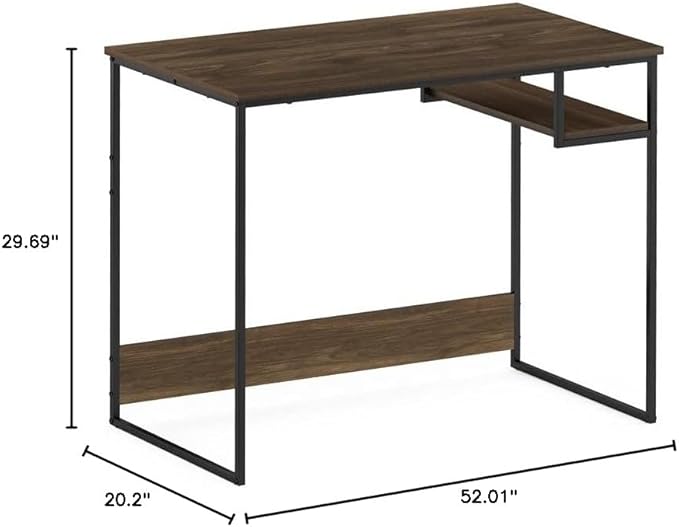 FURINNO Moretti Lifestyle Study Desk, 35 Inches, Columbia Walnut - LeafyLoom