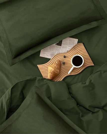 Dark Olive Green Full Comforter Set - 3 Piece Aesthetic Modern Bedding Set - All Season Farmhouse Soft & Lightweight Microfiber Down Alternative Comforter Bed Set with 2 Pillow Shams for Women Men - LeafyLoom