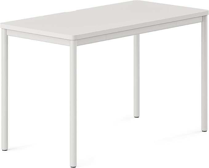 Branch Daily Desk - Functional At Home Office Desk with Effortless Assembly, Timeless Design, Rounded Corners, and Built-in Cable Notch - 36” W x 28.5” H x 24” D - White Work Table - LeafyLoom