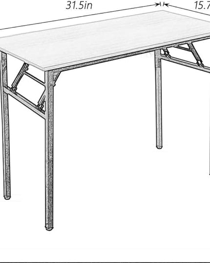 SogesGame 31.4 inches Small Desk Computer Desk for Small Space Small Folding Table Small Writing Desk Compact Desk Foldable Desk No Install Needed,Teak Black,LP-AC5YB-8040 - LeafyLoom