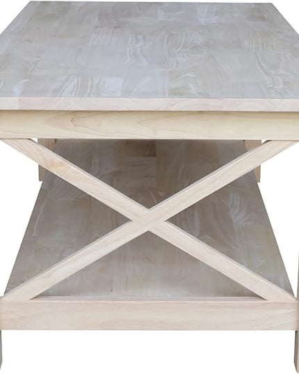 International Concepts Hampton Coffee Table, Unfinished - LeafyLoom