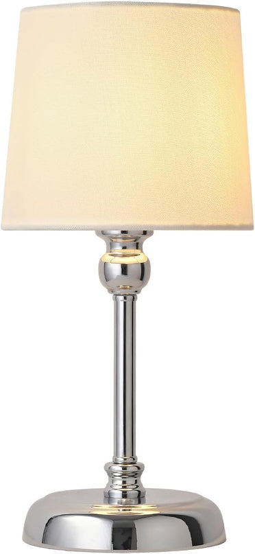 Cordless LED Table Lamp, 6000mAh Rechargeable Bedside Night Lamp for Bedroom, Portable Touch Stepless Dimmable Battery Operated Lamp, Ambient Light for Patio Restaurant(Chrome S) - LeafyLoom