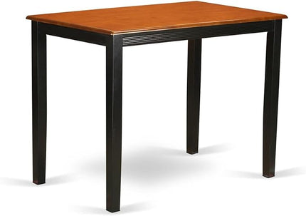 East West Furniture YAKE5-BLK-W 5 Piece Kitchen Counter Set Includes a Rectangle Dining Table and 4 Dining Room Chairs, 30x48 Inch, Black & Cherry - LeafyLoom
