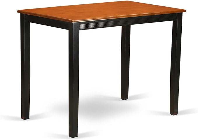 East West Furniture YAKE5-BLK-W 5 Piece Kitchen Counter Set Includes a Rectangle Dining Table and 4 Dining Room Chairs, 30x48 Inch, Black & Cherry - LeafyLoom