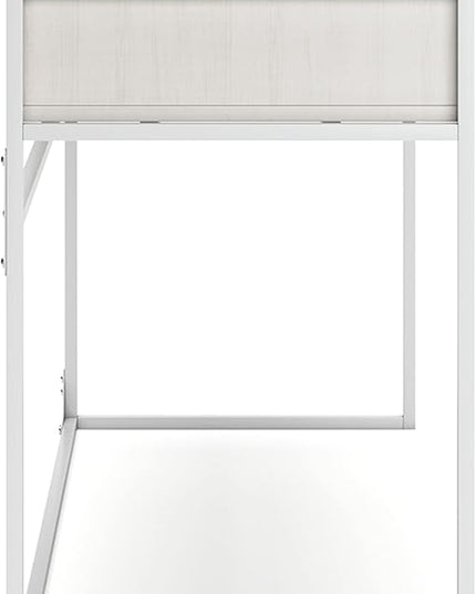Signature Design by Ashley Deznee Modern Home Office Desk with 2 Drawers, White - LeafyLoom