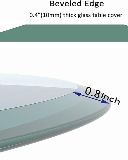 Round Tempered Glass Table Top, 32 Inch, Transparent - LeafyLoom