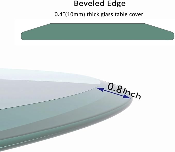 Round Tempered Glass Table Top, 36 Inch, Transparent - LeafyLoom