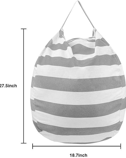 27Inch Stuffed Animal Storage Bean Bag Chairs for Kids Room, Stuff and Sit Storage Bean Bag Cover for Organizing Boys and Girls Plush Toy for Kids—Gray - LeafyLoom