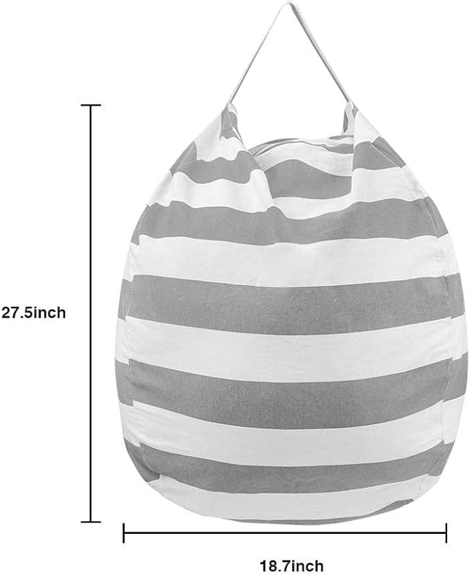 27Inch Stuffed Animal Storage Bean Bag Chairs for Kids Room, Stuff and Sit Storage Bean Bag Cover for Organizing Boys and Girls Plush Toy for Kids—Gray - LeafyLoom