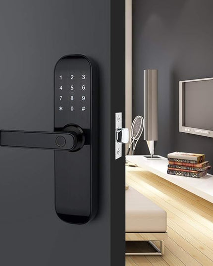 HAIFUAN M20 Bluetooth Digital Lock,Unlock with Fingerprints, Cards, Codes, App (Compatible with Alexa) (for Left Hand Doors Only) HAIFUAN