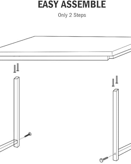Tribesigns Computer Desk, 55 inch Large Office Desk Computer Table Study Writing Desk for Home Office, Black + Black Leg - LeafyLoom