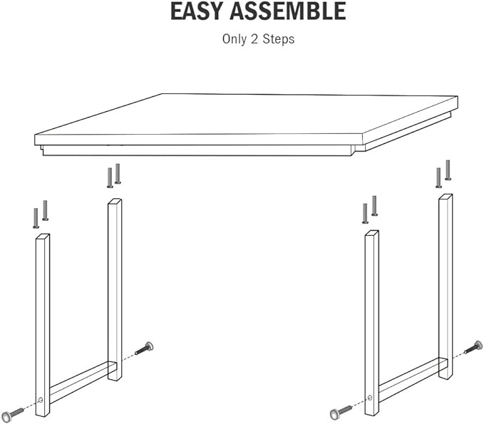 Tribesigns Computer Desk, 55 inch Large Office Desk Computer Table Study Writing Desk for Home Office, Black + Black Leg - LeafyLoom