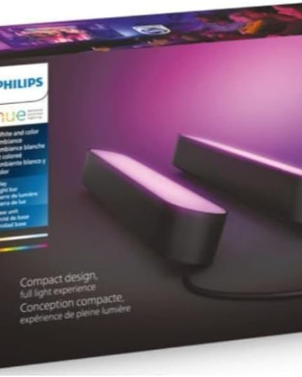 Philips Hue Smart Play Light Bar Base Kit, Black - White & Color Ambiance LED Color-Changing Light - 2 Pack - Requires Bridge - Control with App - Works with Alexa, Google Assistant and Apple HomeKit PhilipsHue