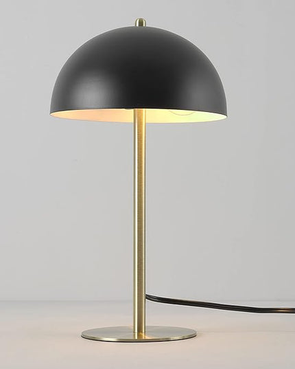 Globe Electric 52938 Luna 15" Desk Lamp, Matte Black, Matte Brass Accents, in-Line On/Off Rocker Switch - LeafyLoom