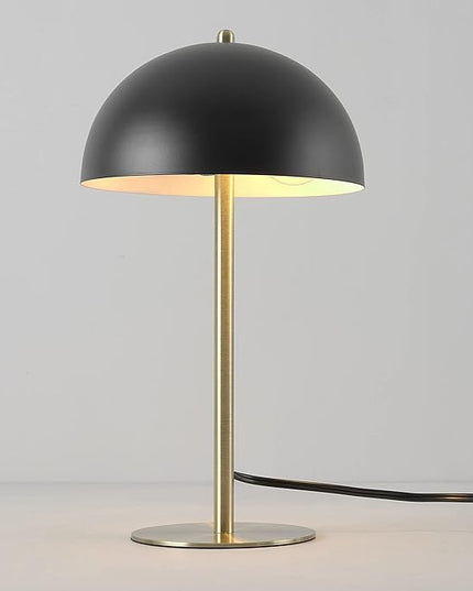 Globe Electric 52938 Luna 15" Desk Lamp, Matte Black, Matte Brass Accents, in-Line On/Off Rocker Switch - LeafyLoom