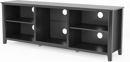 TV Stand Base, Entertainment Center Cabinet Media Console for Living Room, Bedroom, 70 Inch, Black - LeafyLoom