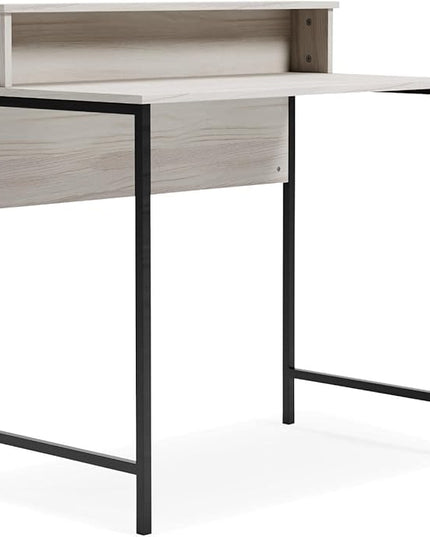 Signature Design by Ashley Bayflynn 36" Modern Home Office Desk With Hutch, White & Black - LeafyLoom
