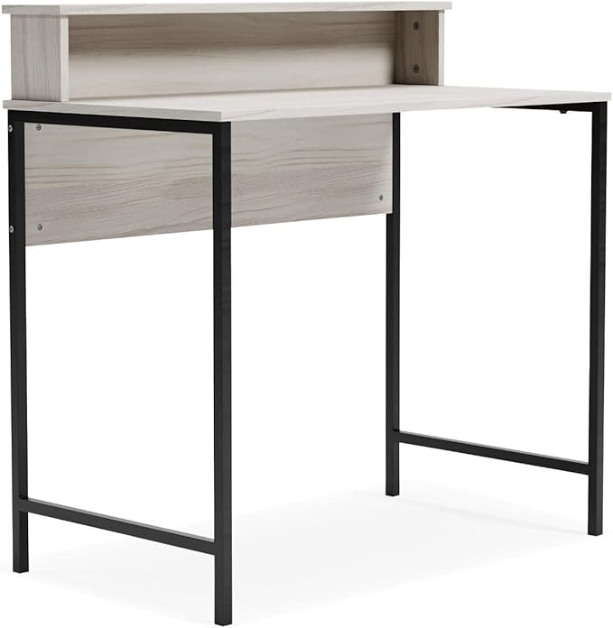 Signature Design by Ashley Bayflynn 36" Modern Home Office Desk With Hutch, White & Black - LeafyLoom