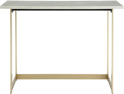 Walker Edison Modern Glam Faux Top Laptop Writing Desk Home Office Workstation Small, 42"L x 20"W x 30"H, Marble/Gold - LeafyLoom