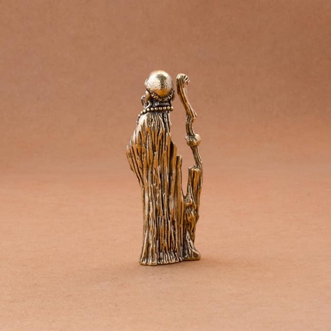 Handmade Pure Copper Dharma Arhat Statue - Stunning Home and Office Decor-Gift for Buddhism Enthusiasts（Dharma） - LeafyLoom