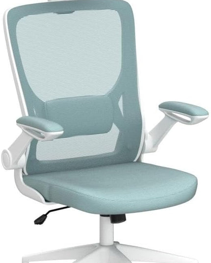 KERDOM Ergonomic Office Chair, Breathable Mesh Desk Chair, Lumbar Support Computer Chair with Headrest and Flip-up Arms, Swivel Task Chair, Adjustable Height Gaming Chair, LightBlue - LeafyLoom