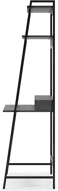 Signature Design by Ashley Yarlow Modern Home Office Writing Desk with Shelf, Black - LeafyLoom