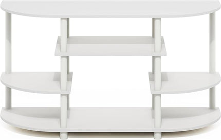 Furinno JAYA TV Entertainment Center, White/White - LeafyLoom