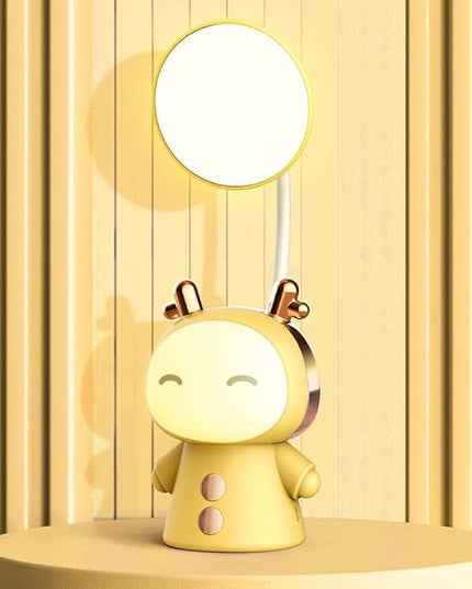 Cartoon Led Desk Lamp Fun Cute Learning Folding Rechargeable Eye Protection Student Children Kids Reading Night Light Bedside Gradient Colour - LeafyLoom