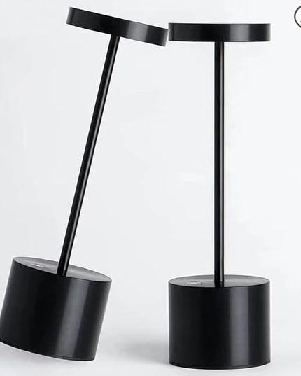 Cordless Table Lamp, 10.25in Rechargeable Portable Battery Operated Powered Desk Lamps Set of 2 Levels Dimmable Night Table Lights for Living Room Dining Restaurant Bar Garden Patio-Black - LeafyLoom