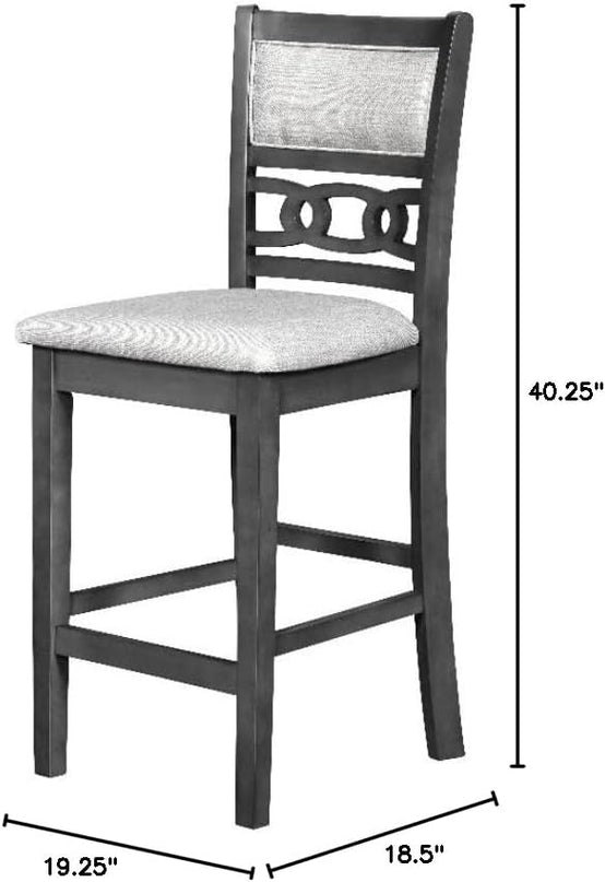 New Classic Furniture Gia Counter Chairs, Set of 2, Gray - LeafyLoom