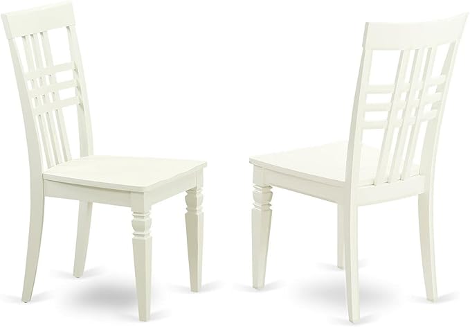 East West Furniture BOLG3-LWH-W 3 Piece Dining Set Contains a Round Kitchen Table and 2 Dining Chairs, 42x42 Inch, Linen White - LeafyLoom