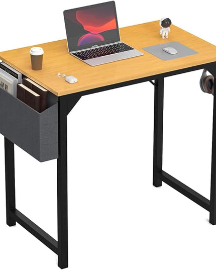DUMOS 32 Inch Office Small Computer Desk Modern Simple Style Writing Study Work Table for Home Bedroom - Wood - LeafyLoom