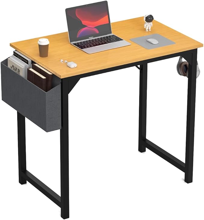 DUMOS 32 Inch Office Small Computer Desk Modern Simple Style Writing Study Work Table for Home Bedroom - Wood - LeafyLoom