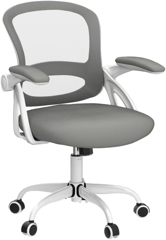 KERDOM Office Chair, Ergonomic Desk Chair, Mesh Computer Chair Height Adjustable, Comfy Swivel Task Chair with Wheels and Flip-up Arms - LeafyLoom