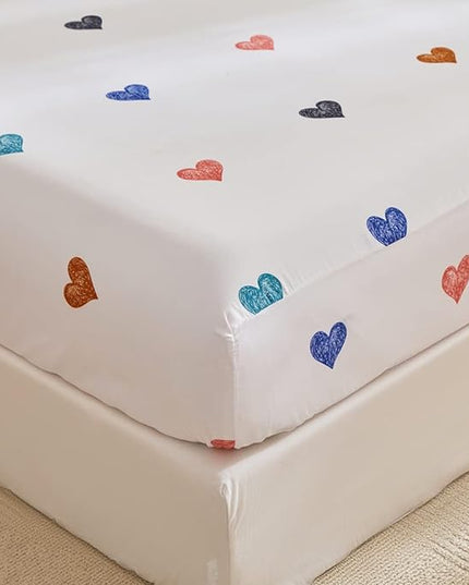 ADASMILE A & S Twin Unicorn Comforter Sets for Girls 6 Pieces Pink Floral Unicorn Bedding Set with Colorful Cute Love Heart Sheets Twin for Girls Unicorn Bed in a Bag Comforter for Home Decor - LeafyLoom