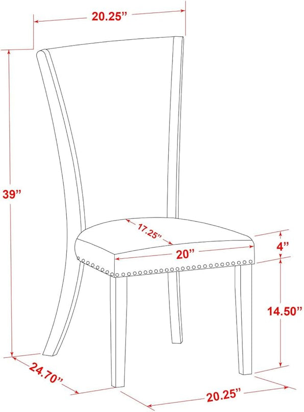 East West Furniture Norfolk 3 Piece Kitchen Set Contains a Rectangle Dining Room Table with Butterfly Leaf and 2 Light Sable Linen Fabric Parson Chairs, 32x54 Inch, NFVE3-MAH-47 - LeafyLoom