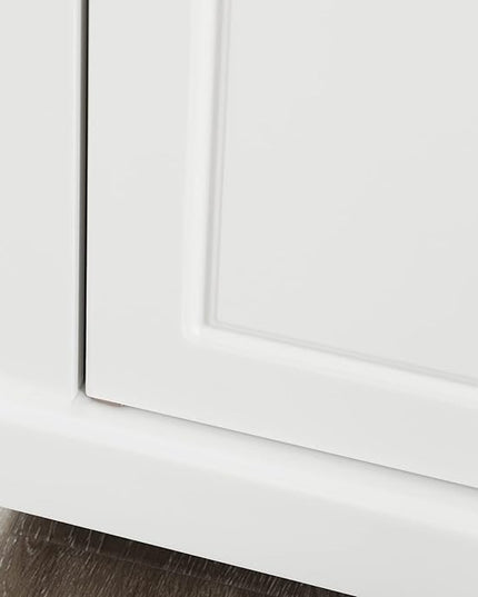 HOMCOM Rolling Kitchen Island Cart, Portable Serving Trolley Table with Drawer, Adjustable Shelf and 2 Towel Racks, Cream White - LeafyLoom