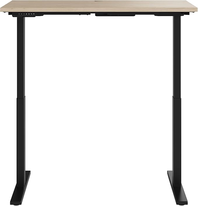 Bush Business Furniture Move 60 Series 48W x 24D Electric in Natural Elm with Black Base, Ergonomic Sit-Stand Computer Table for Home and Professional Office - LeafyLoom