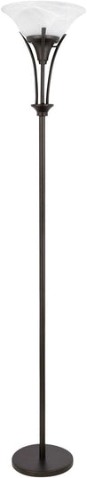 Globe Electric 63361 Gatineau 70" Floor Lamp, Dark Bronze Finish, Alabaster Glass Shade, 0 - LeafyLoom