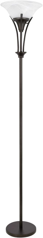 Globe Electric 63361 Gatineau 70" Floor Lamp, Dark Bronze Finish, Alabaster Glass Shade, 0 - LeafyLoom