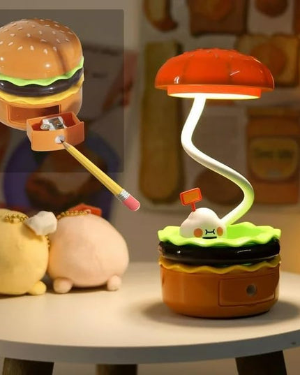 Cute Desk Lamp,Table lamp,Night Lights,Hamburger Small Night lamp,Desk Accessories, Room Decor for Boys Girls Gifts, Yellow, SY-KD300 - LeafyLoom