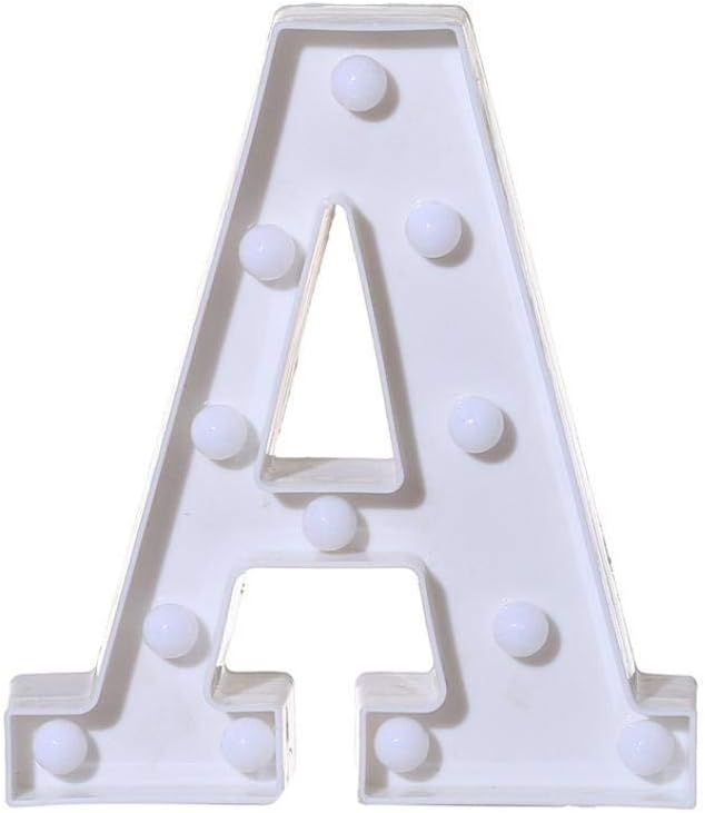 LED Marquee Letter Lights Sign A 26 Alphabet Light Up Letters Sign for Night Light Wedding Birthday Party Battery Powered Christmas Lamp Home Bar Decoration (A) - LeafyLoom