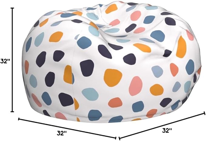 Nobildonna Stuffed Animal Storage Bean Bag Chair Cover Only for Kids Girls Toddler, Large Beanbag Chair without Filling for Organizing Children Soft Plush Toys - LeafyLoom