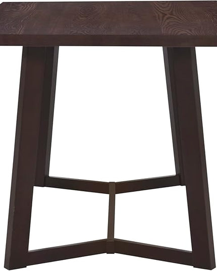 6-Piece Wood Dining Table Set with 4 PU Upholstered Chairs and Bench, Large Tabletop, for Kitchen Living Room, Farmhouse Style, Dark Brown, 59" L x 35.4" W x 30" H - LeafyLoom