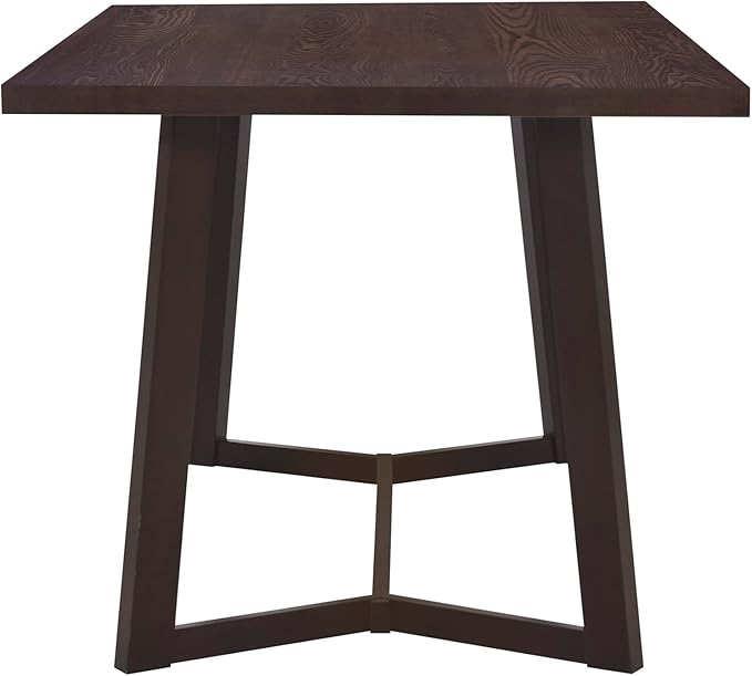 6-Piece Wood Dining Table Set with 4 PU Upholstered Chairs and Bench, Large Tabletop, for Kitchen Living Room, Farmhouse Style, Dark Brown, 59" L x 35.4" W x 30" H - LeafyLoom