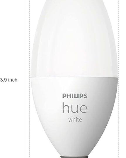 Philips Hue Smart 40W B39 Candle-Shaped LED Bulb - Soft Warm White Light - 2 Pack - 450LM - E12 - Indoor - Control with Hue App - Works with Alexa, Google Assistant and Apple Homekit PhilipsHue