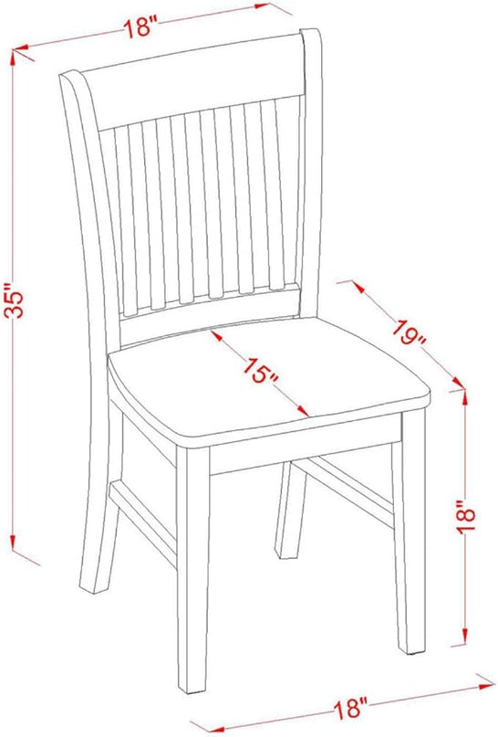 East West Furniture NDNO5-OAK-W Norden 5 Piece Modern Set Includes a Rectangle Wooden Table with Dropleaf and 4 Dining Chairs, 30x48 Inch, Oak - LeafyLoom