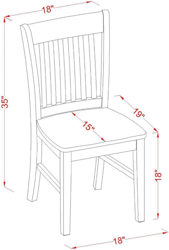 East West Furniture ANNO3-OAK-W 3 Piece Room Set Contains a Round Wooden Table with Pedestal and 2 Kitchen Dining Chairs, 36x36 Inch - LeafyLoom
